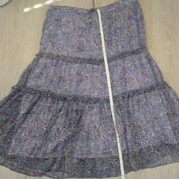 Anthropologie Purple Seurat Tiered Midi Skirt - Picture 12 of 14